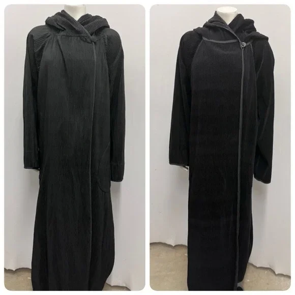 Mycra Pan One Reversible Coat Black Hood Artsy Style Size 1 - S/M Fits Large L - Picture 1 of 12